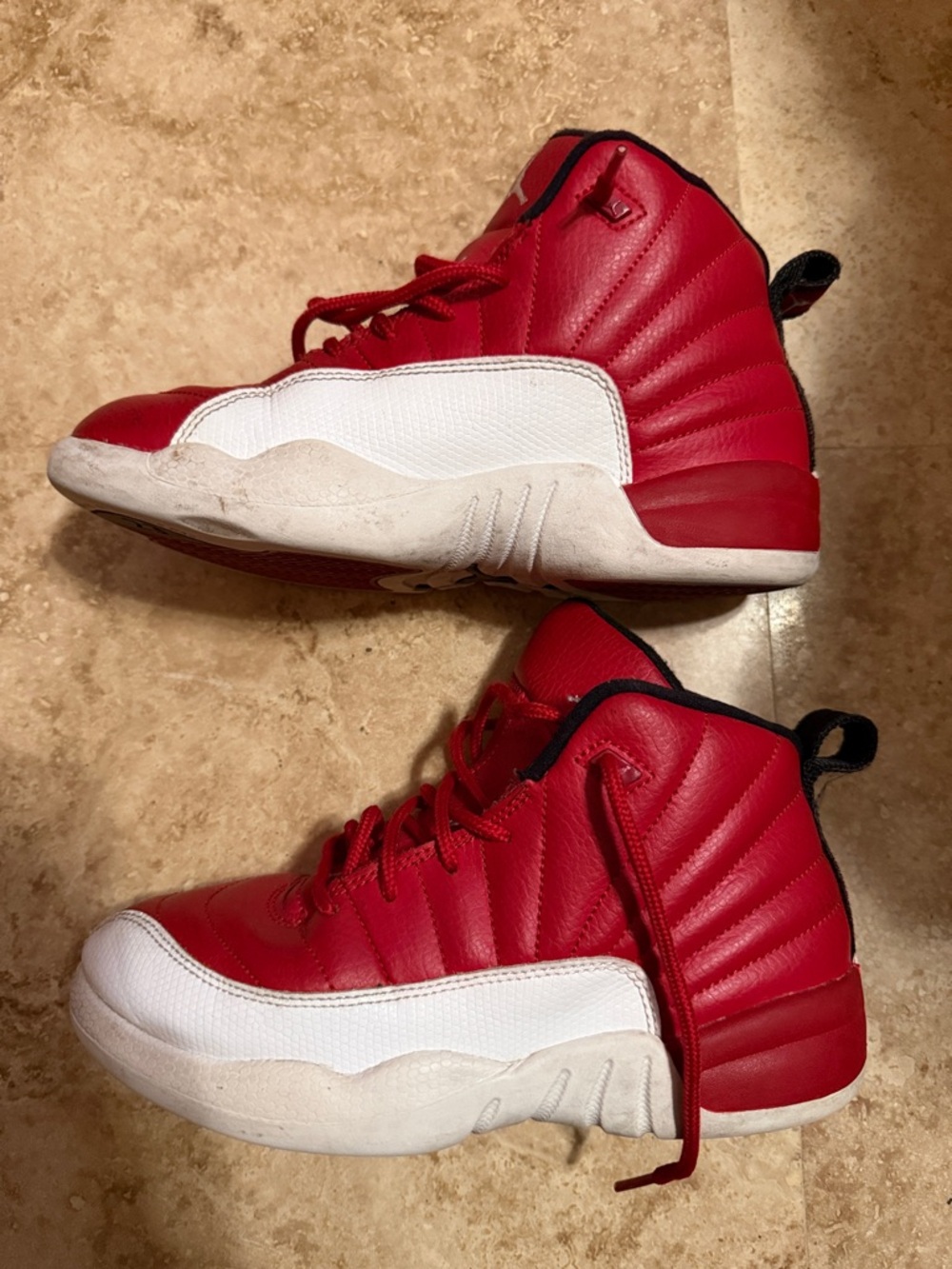 Jordan Kids Red and White High-Top Sneakers